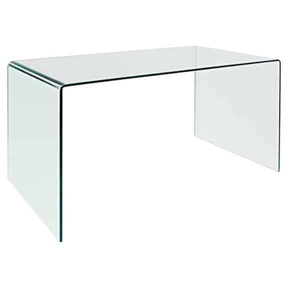 Creative Images International 50" Contemporary Glass Desk in Clear