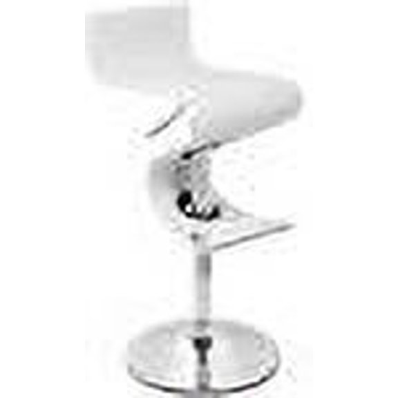 Creative Images International Faux Leather Adjustable Bar Stool in White