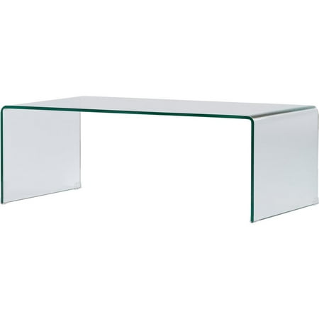 Creative Images International Glass Coffee Table with Rounded Corners in Clear