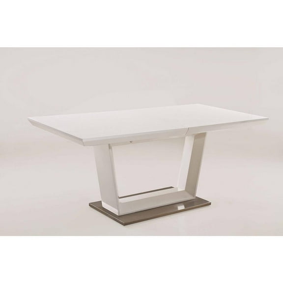 Creative Images International Stainless Steel & Wood Dining Table in White
