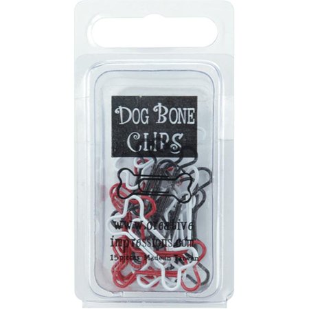 Creative Impressions CI85026 Painted Metal Dog Bone Paper Clips 15/Pkg