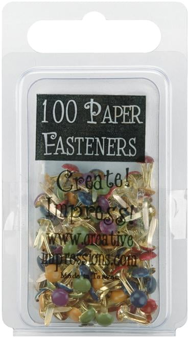 Creative Impressions Mini Metal Paper Fasteners 3mm 100/Pkg-Round ...