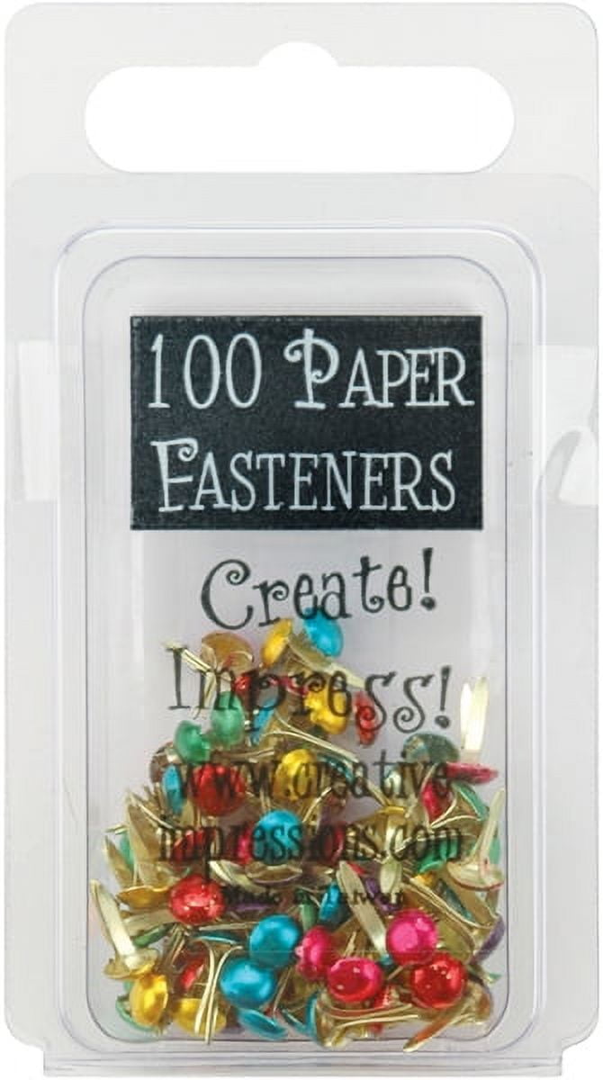 Creative Impressions Mini Metal Paper Fasteners 3mm 100/Pkg-Round ...
