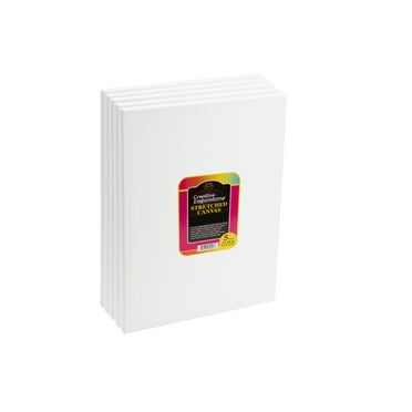 Creative Inspirations 10x20" Stretched Canvas Super Value 5 Packs - artist quality, Low Cost Canvas, Cotton Duck, Acid Free, Archival, Accepts All Paints, Double-Primed 10oz, Paintable Edges