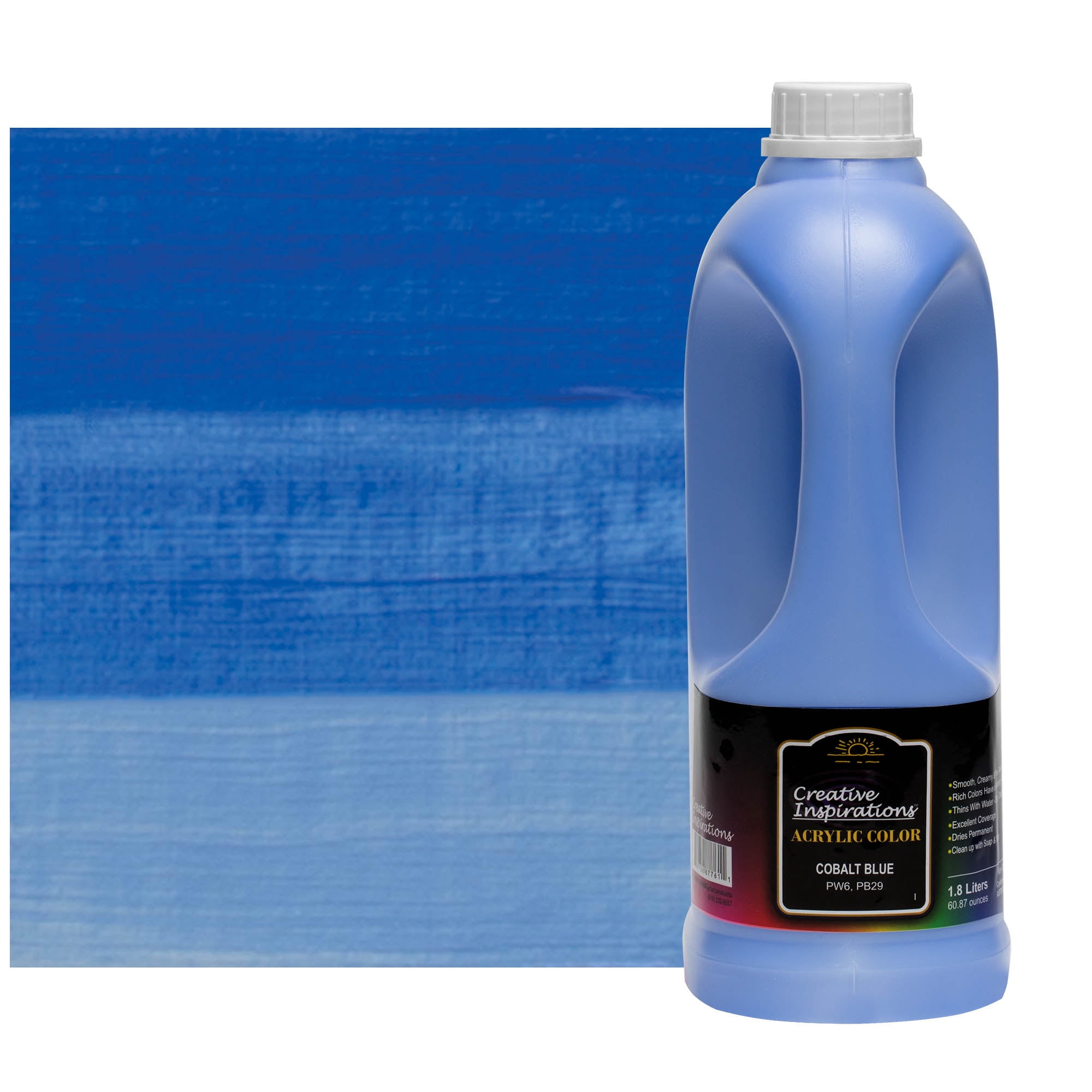 Creative Inspirations Acrylic Paint - Acrylic Paint Smooth, Rich, Creamy & Free-Flowing Non-Toxic - [COBALT BLUE- 1.8 LITER]
