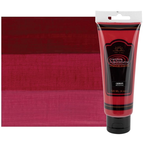 Creative Inspirations Acrylic Paint - Smooth, Rich, Creamy, Free-Flowing and Washable Paint, CRIMSON, 120 mL Tube