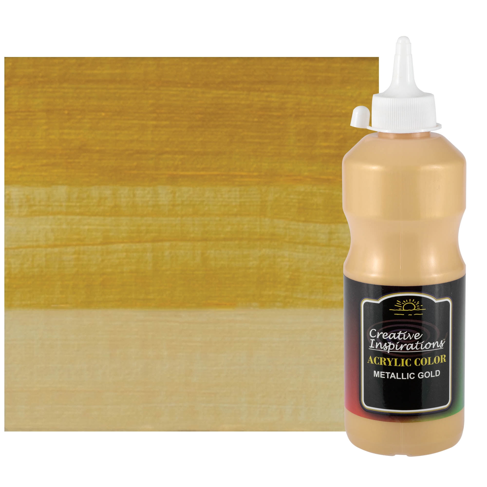 Creative Inspirations Acrylic Paint - Smooth, Rich, Creamy, Free-Flowing and Washable Paint, METAllIC GOLD, 500 mL Bottle