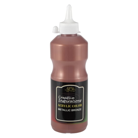 Creative Inspirations Acrylic Paint - Smooth, Rich, Creamy, Free-Flowing and Washable Paint, METAllIC RICH BRONZE, 500mL - 2 Pack