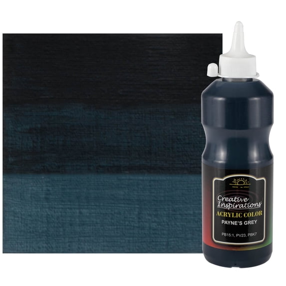 Creative Inspirations Acrylic Paint - Smooth, Rich, Creamy, Free-Flowing and Washable Paint, PAYNE'S GREY, 500 mL Bottle