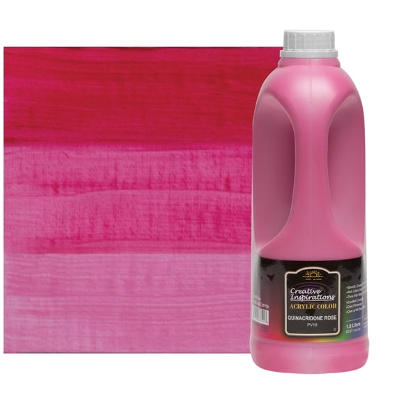 Creative Inspirations Acrylic Paint - Smooth, Rich, Creamy, Free-Flowing and Washable Paint, QUINACRIDONE ROSE, 1.8 Liter