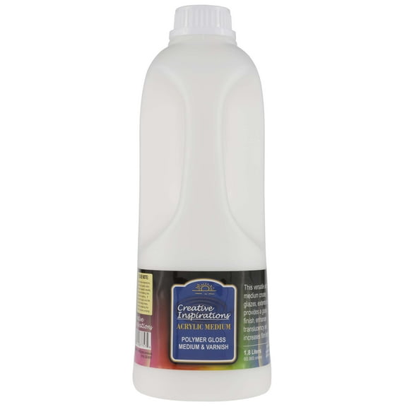 Creative Inspirations Acrylic Polymer Medium and Varnish - 1.8L Jug - Gloss Varnish for Acrylic Painting, Extends and Enhances Color, Create Acrylic Glazes, Soap and Water Clean-Up