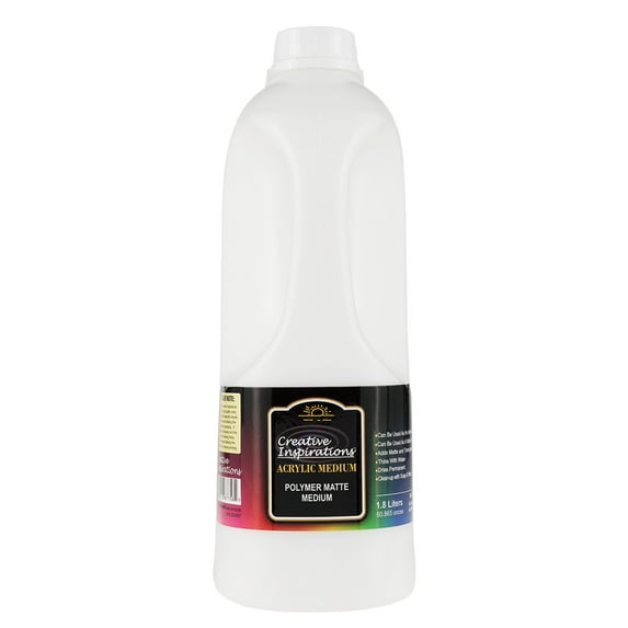 Creative Inspirations Acrylic Polymer Medium and Varnish - 1.8L Jug - Matte Varnish for Acrylic Painting, Extends and Enhances Color, Create Acrylic Glazes, Soap and Water Clean-Up