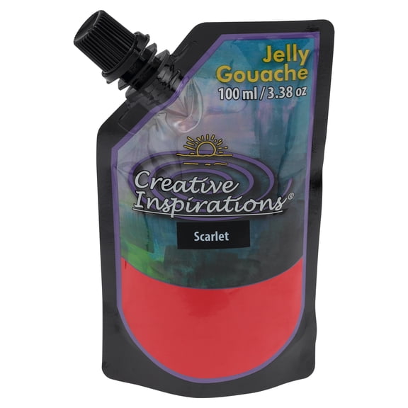 Creative Inspirations Jelly Gouache - Unique & Vibrant Jelly Gouache Paint for Artists, Students, Painting, Classrooms, & More! - [Scarlet - 100mL]