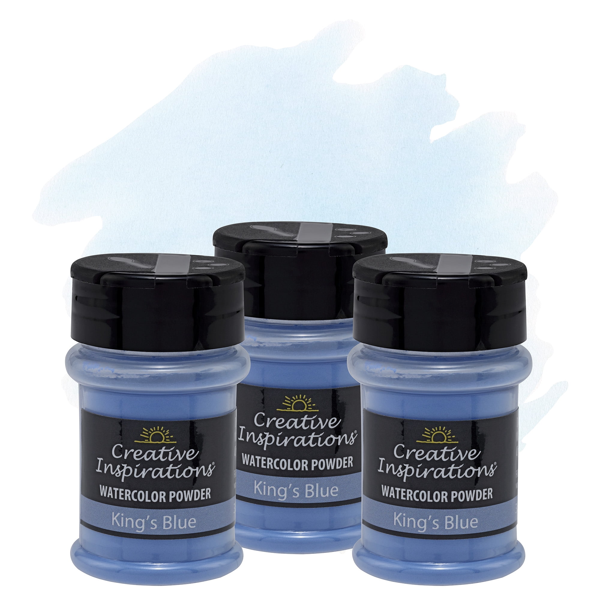 Creative Inspirations Powder Watercolor Paint 3 Pack - 38g Shaker Bottle, Kings Blue - Dye-Based Water-Soluble Crystalline Pigments - Non-Toxic, Perfect for Abstract and Spontaneous Effects