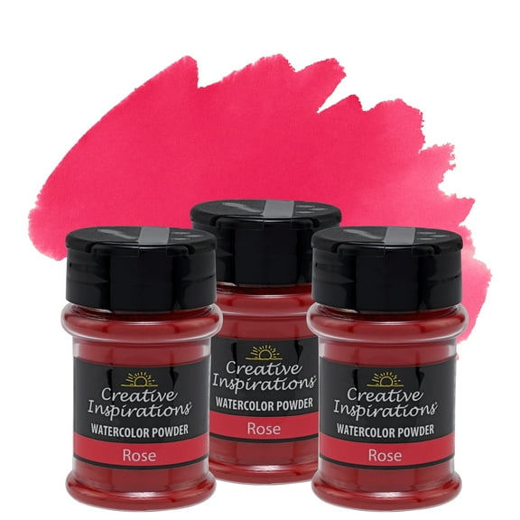 Creative Inspirations Powder Watercolor Paint 3 Pack - 38g Shaker Bottle, Rose - Dye-Based Water-Soluble Crystalline Pigments - Non-Toxic, Perfect for Abstract and Spontaneous Effects