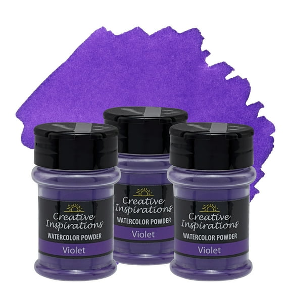 Creative Inspirations Powder Watercolor Paint 3 Pack - 38g Shaker Bottle, Violet - Dye-Based Water-Soluble Crystalline Pigments - Non-Toxic, Perfect for Abstract and Spontaneous Effects