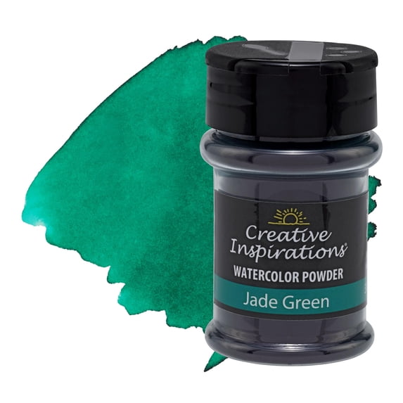 Creative Inspirations Powder Watercolor Paint - 38g Shaker Bottle, Jade Green - Dye-Based Water-Soluble Crystalline Pigments - Non-Toxic, Perfect for Abstract and Spontaneous Effects
