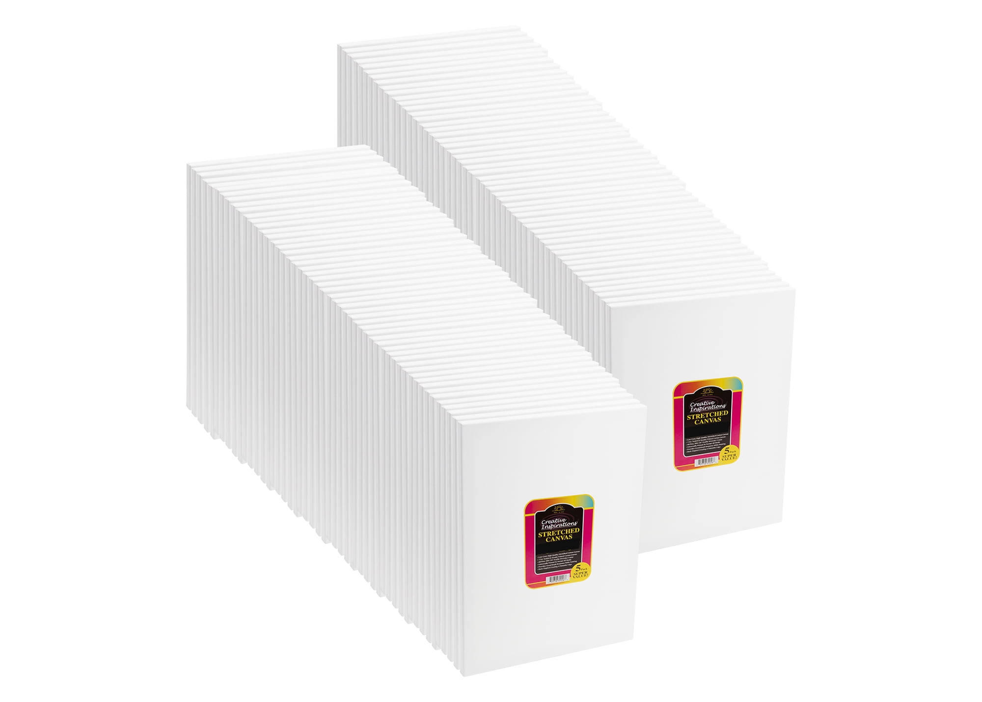 Creative Inspirations Stretched Canvas Packs - Multipack Low Cost Stretched Canvas for Artists, Painting, Professionals, & More! - [50 Pack - 8x8"]
