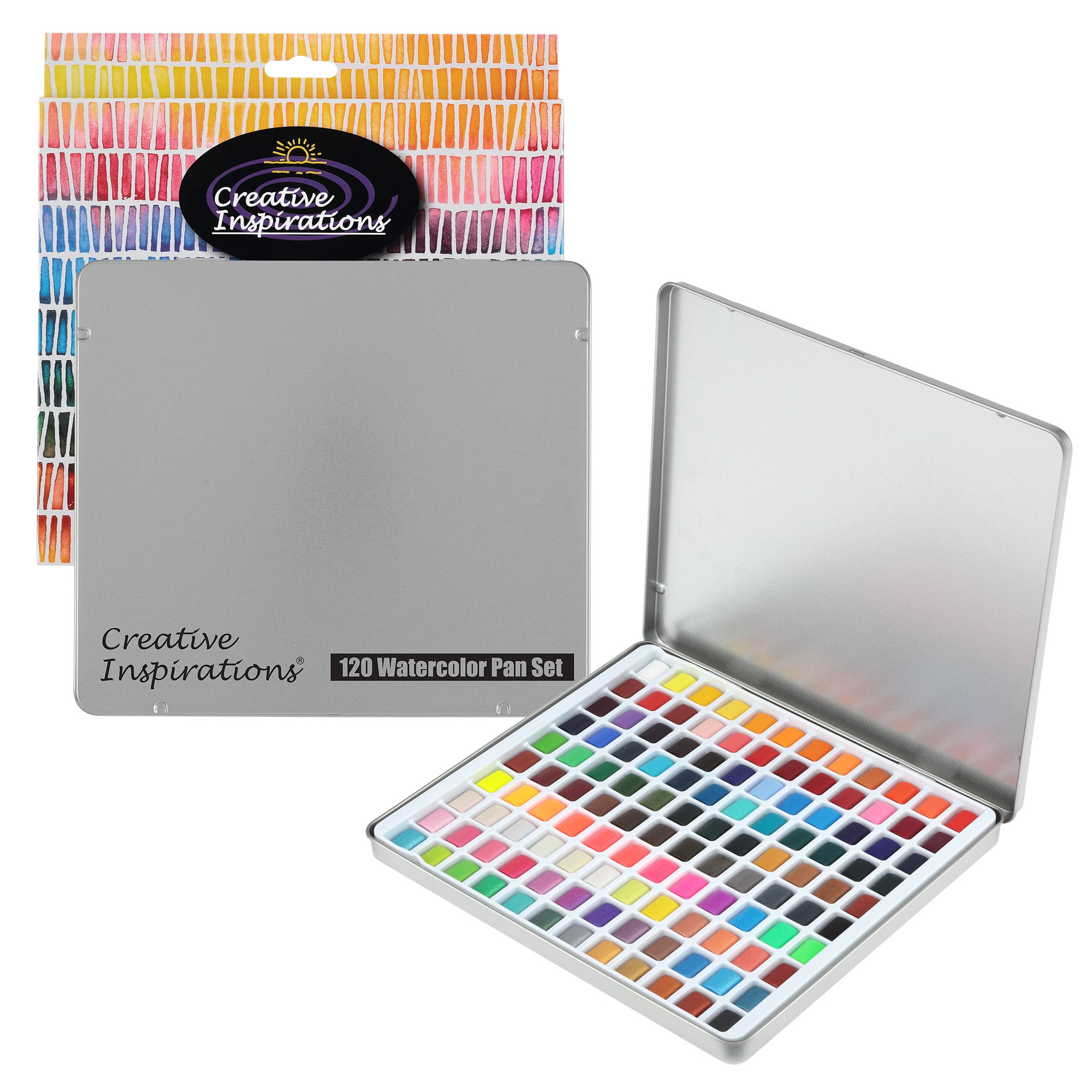 Creative Inspirations Watercolor Pan Set of 120 Brilliant Watercolors for Ages Six and Up, Watercolor Artists, Travel, & More!