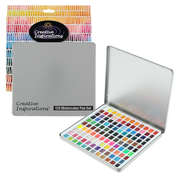 Creative Inspirations Watercolor Pan Set of 120 Brilliant Watercolors for Ages Six and Up, Watercolor Artists, Travel, & More!