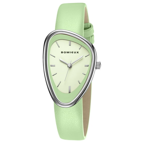 Creative Irregular Women Watches, Stylish Vintage Quartz Ladies Watches with Leather Strap, Simple Dial, Second Hand, Casual Wrist Watch Gift for Woman