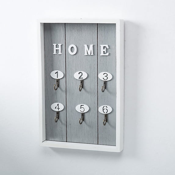 Creative Key Hook Gray Wall Mounted Key Hook Rack Wood Floating Storage Shelf for Home Wall Decorations