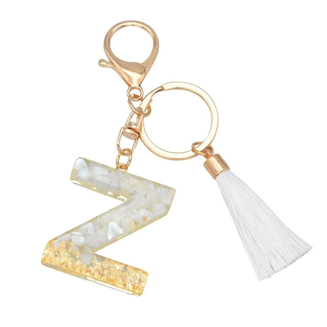 Creative Keychain Color Letter Mens Key Ring Keychain Translucent Resin Pendant Lanyard Key Ring Personalized Keychains Personalized Keychain Thin Key Ring Letter Translucent Pendant