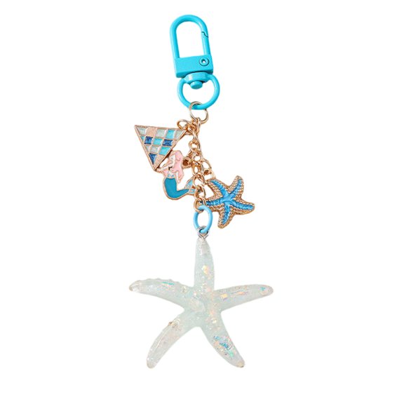 Creative Keychain Starfishes Keyring Chain Bag Charm Handbag Pendant Hangings Ornament Shell Car Key Chain Decorations
