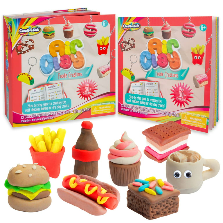 Creative Kids Air Clay Foodie Creations - Sculpt over 30 Clay Charms & Make  Mini Food Keychains with 13 Different Clay Colors – 30 Page Foodie  Creations Book Included - Kids Birthday Gift for Ages 6+ 