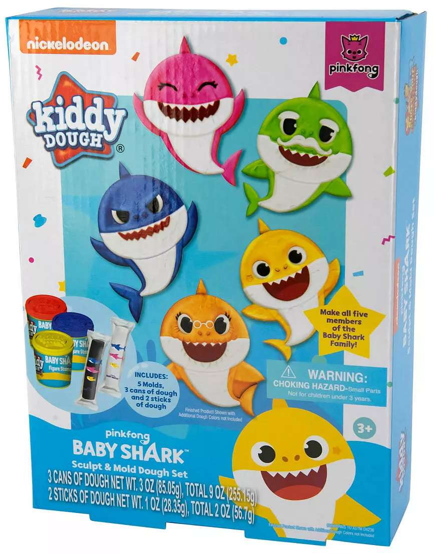 Creative Kids Baby Shark Kiddy Dough Sculpt & Mold Set- Assorted Colors (9 oz + 2 oz)