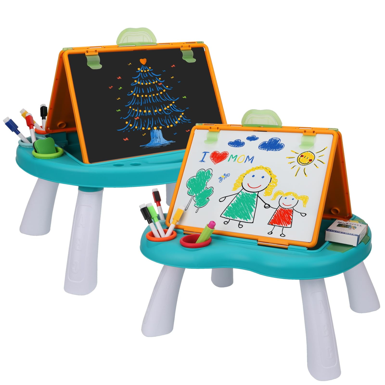 Creative Kids' Blue Tabletop Art Easel Double Sided Portable Drawing