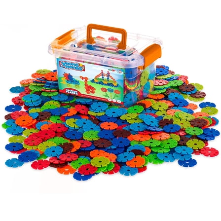 Creative Kids Flakes - 600 Piece Interlocking Plastic Disc Set for Fun, Creative Building - Educational STEM Construction Toy for Boys & Girls - Non Toxic, Ages 3+