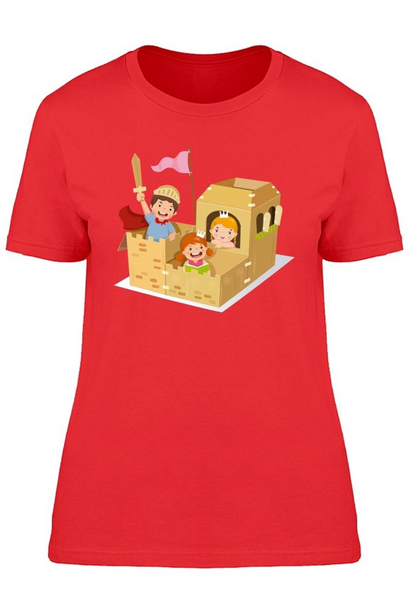 Creative Kids Playing Castle T-Shirt Women -Image by Shutterstock, Female Large