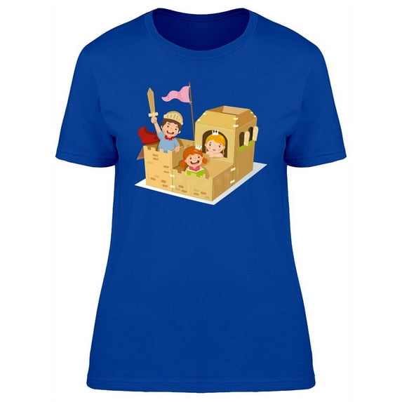 Creative Kids Playing Castle T-Shirt Women -Image by Shutterstock, Female Medium