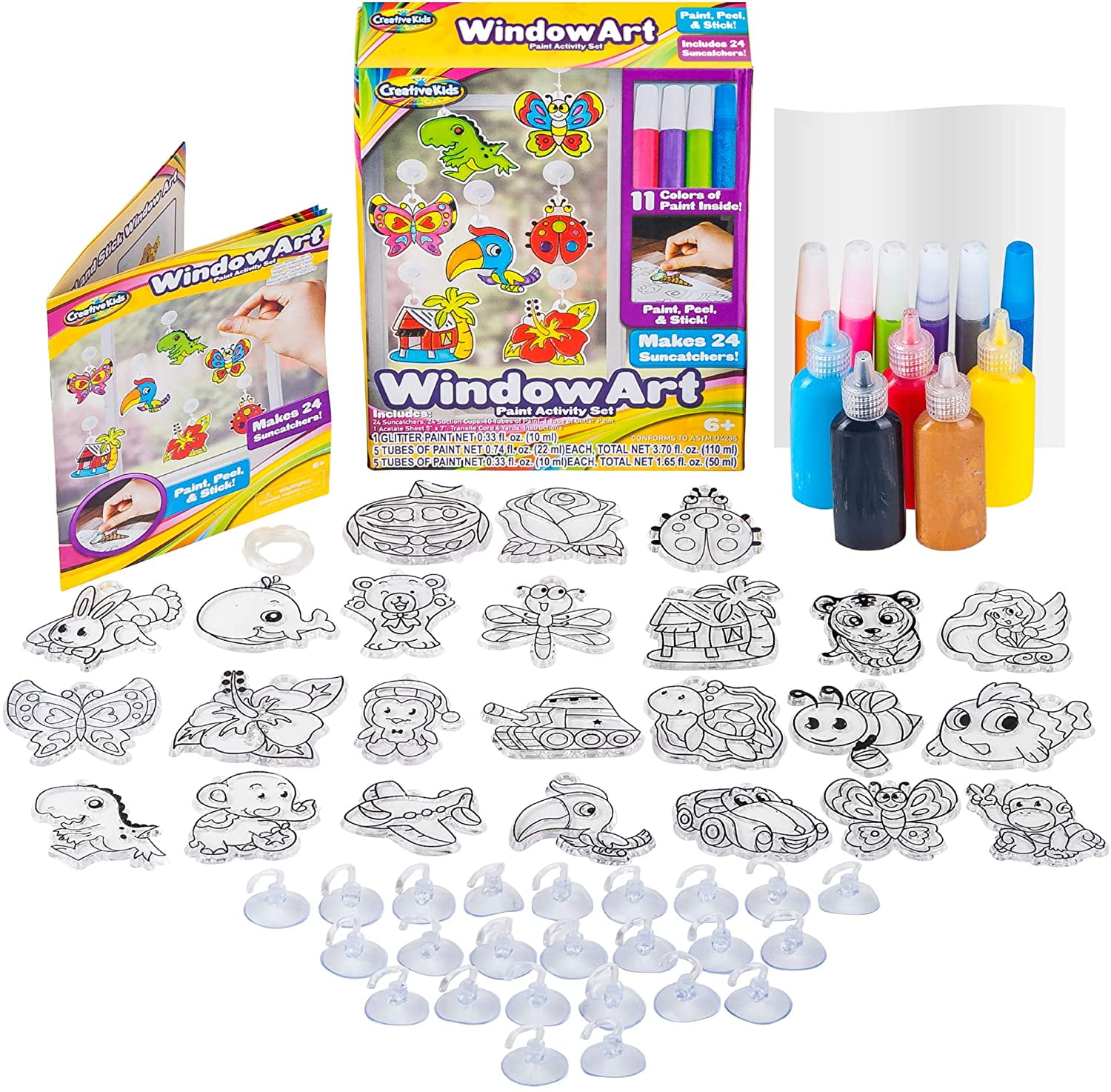 AVIASWIN aviaswin girls toys age 4-6-8 window art for kids, suncatchers  painting kit, arts and crafts for kids ages 5 6 7 8 9 10, diy