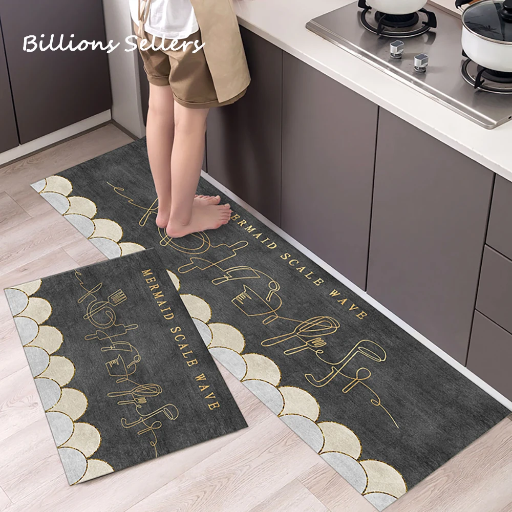 Cheap Mat Creative Kitchen Floor Mat Tableware Pattern Entrance Doormat Bathroom ...
