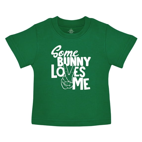 Creative Knitwear Easter Kids T-Shirt - Some Bunny Loves Me - Kelly Green - 12 Months