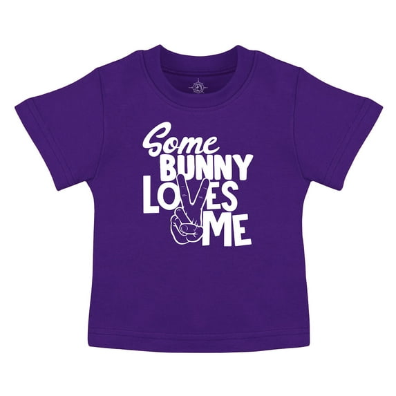 Creative Knitwear Easter Kids T-Shirt - Some Bunny Loves Me - Purple - 24 Months