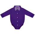 thumbnail image 1 of Creative Knitwear Infant Long Sleeve Button Down Dress Shirt- Purple, Sizes: 0/3m - 6/9m, 1 of 7