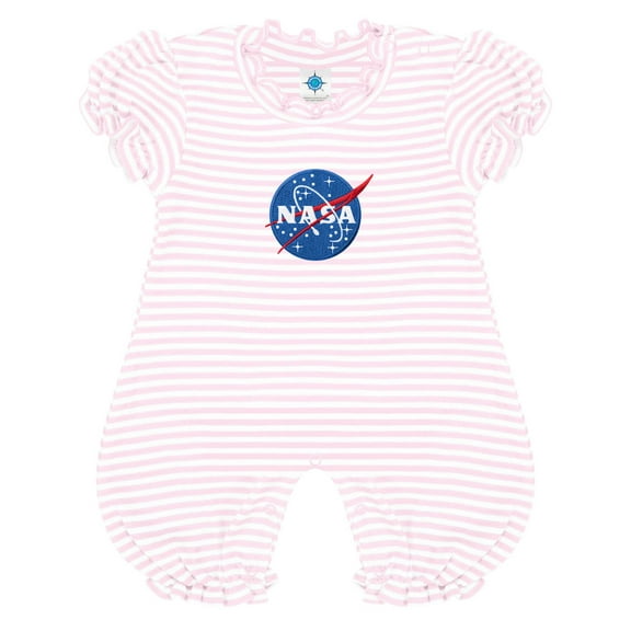 Creative Knitwear Infant Puff Sleeve Romper with NASA Embroidery