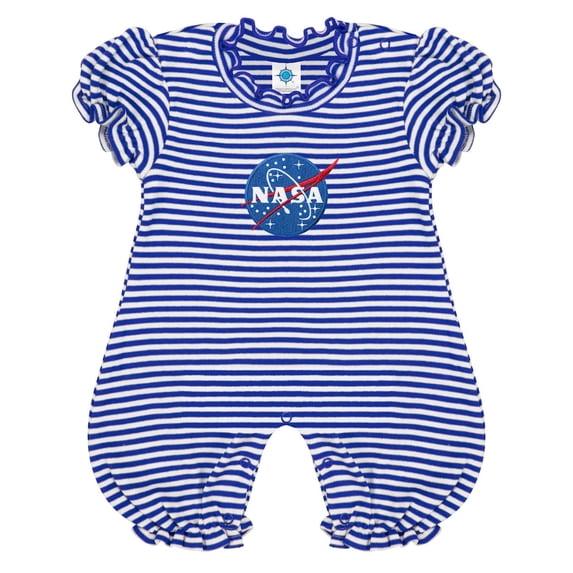 Creative Knitwear Infant Puff Sleeve Romper with NASA Embroidery
