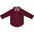 thumbnail image 1 of Creative Knitwear Infant and Toddler Long Sleeve Button Down Dress Shirt- Maroon- Sizes 12M - 4T, 1 of 6