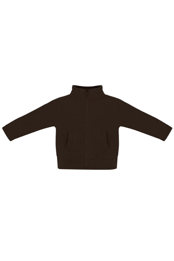 Kids Full Zip Polar Fleece Jacket, Brown, Sizes 12m-6