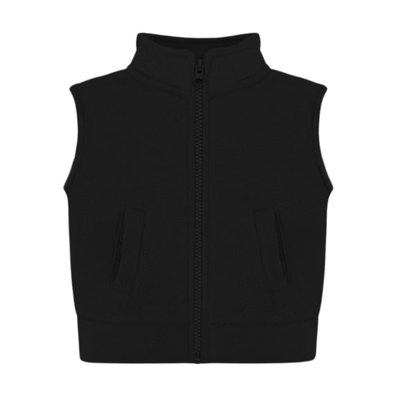 Creative Knitwear Kids Full Zip Polar Fleece Vest, Black, Sizes 12m-6