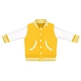 thumbnail image 1 of Creative Knitwear Long Sleeve Varsity Jacket for Infant and Toddler Boy's and Girl's, Gold and White, 18 Months, 1 of 4