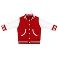 thumbnail image 1 of Creative Knitwear Long Sleeve Varsity Jacket for Infant and Toddler Boy's and Girl's, Red and White, 4T, 1 of 3