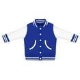 thumbnail image 1 of Creative Knitwear Long Sleeve Varsity Jacket for Infant and Toddler Boy's and Girl's, Royal and White, 24 Months, 1 of 3