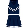 thumbnail image 1 of Creative Knitwear Navy Blue Cheerleader Uniform for Toddler and Junior Girls - 3 Piece Dress With Bloomers, 1 of 1