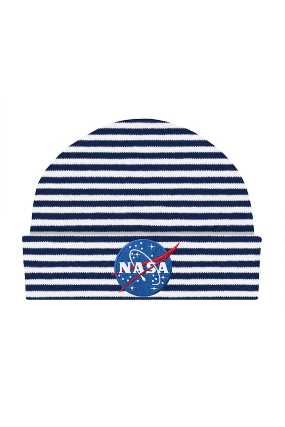 Newborn Knit cap with NASA Embroidery