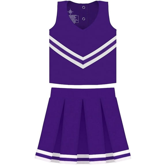 Creative Knitwear Purple Cheerleader Uniform for Toddler and Junior Girls - 3 Piece Dress With Bloomers